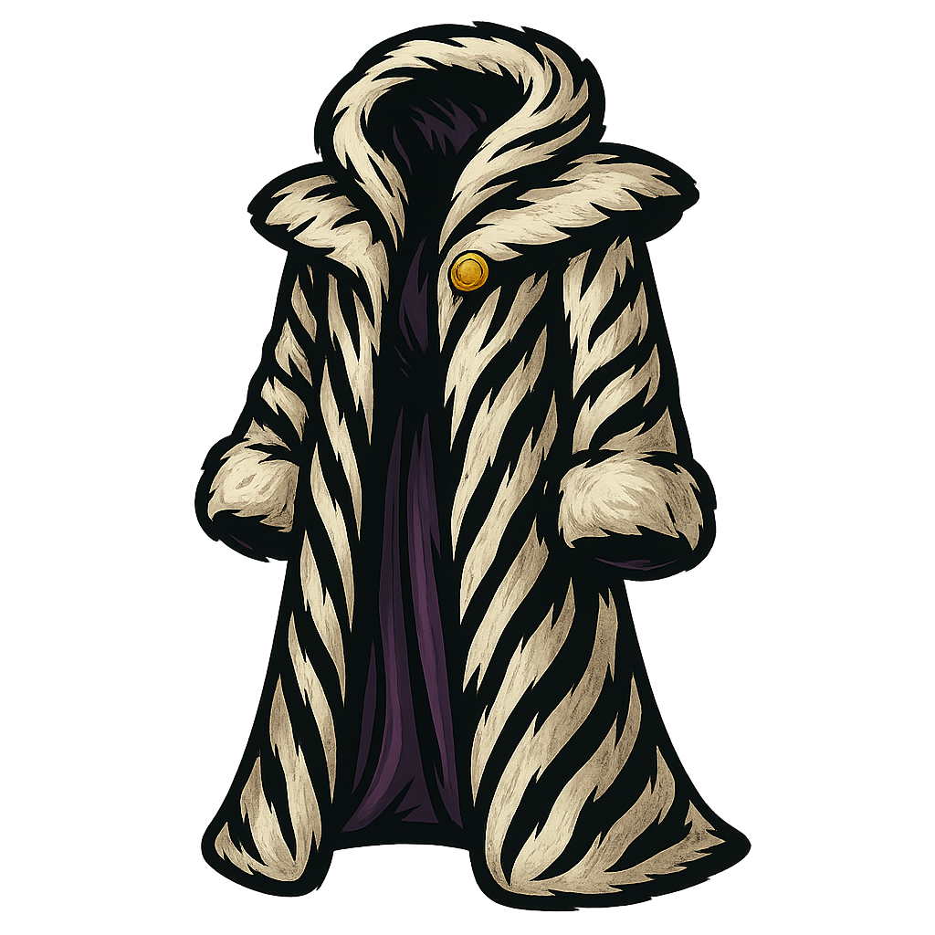 Zebra print fur coat